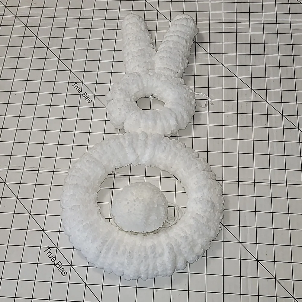 Yarn Bunny Rabbit with Fluffy Pom Pom Tail - Hand Crafted